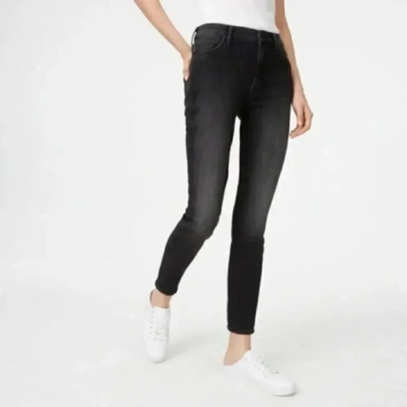 MOTHER High Waisted Looker Black Hawk Jeans Size 25 B23 - Picture 1 of 6